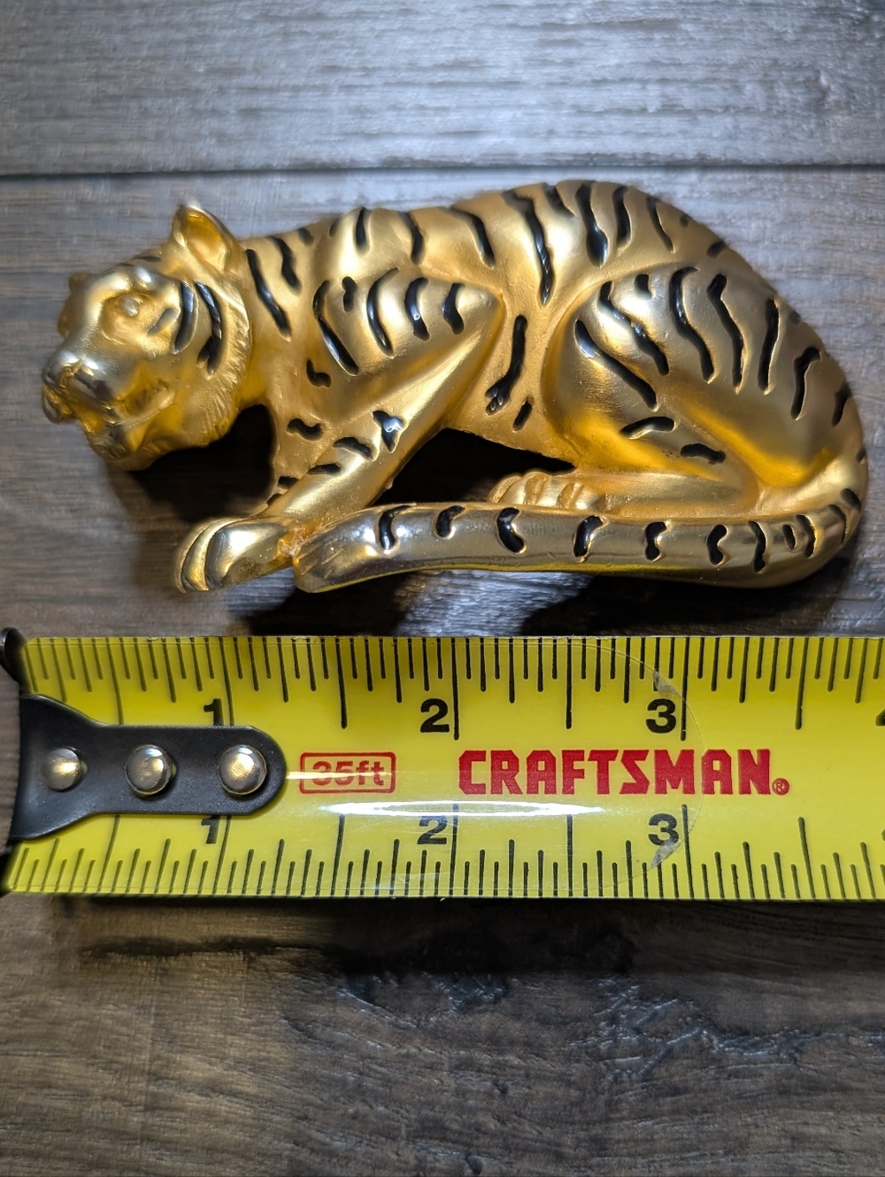 Gold Colored Tiger 1990s Belt Buckle - Picture 5 of 9